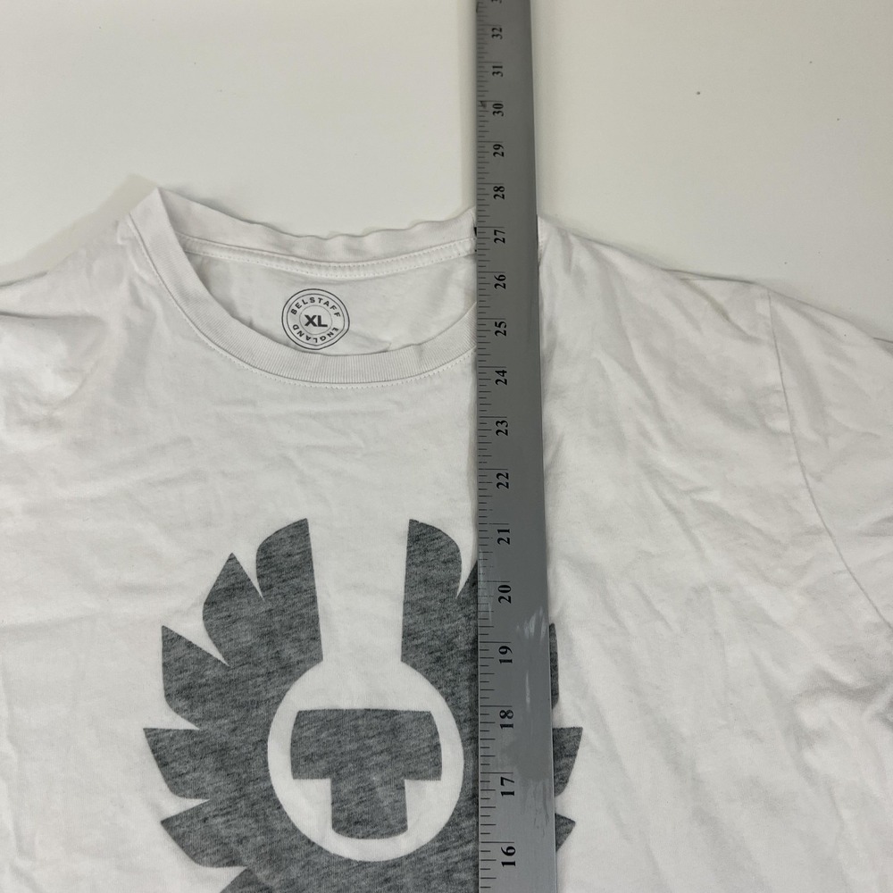 Belstaff Shirt Mens XL White Pure Motorcycle Logo Graphic Crewneck  Tee - Picture 7 of 9